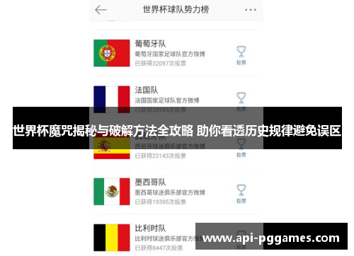 世界杯魔咒揭秘与破解方法全攻略 助你看透历史规律避免误区